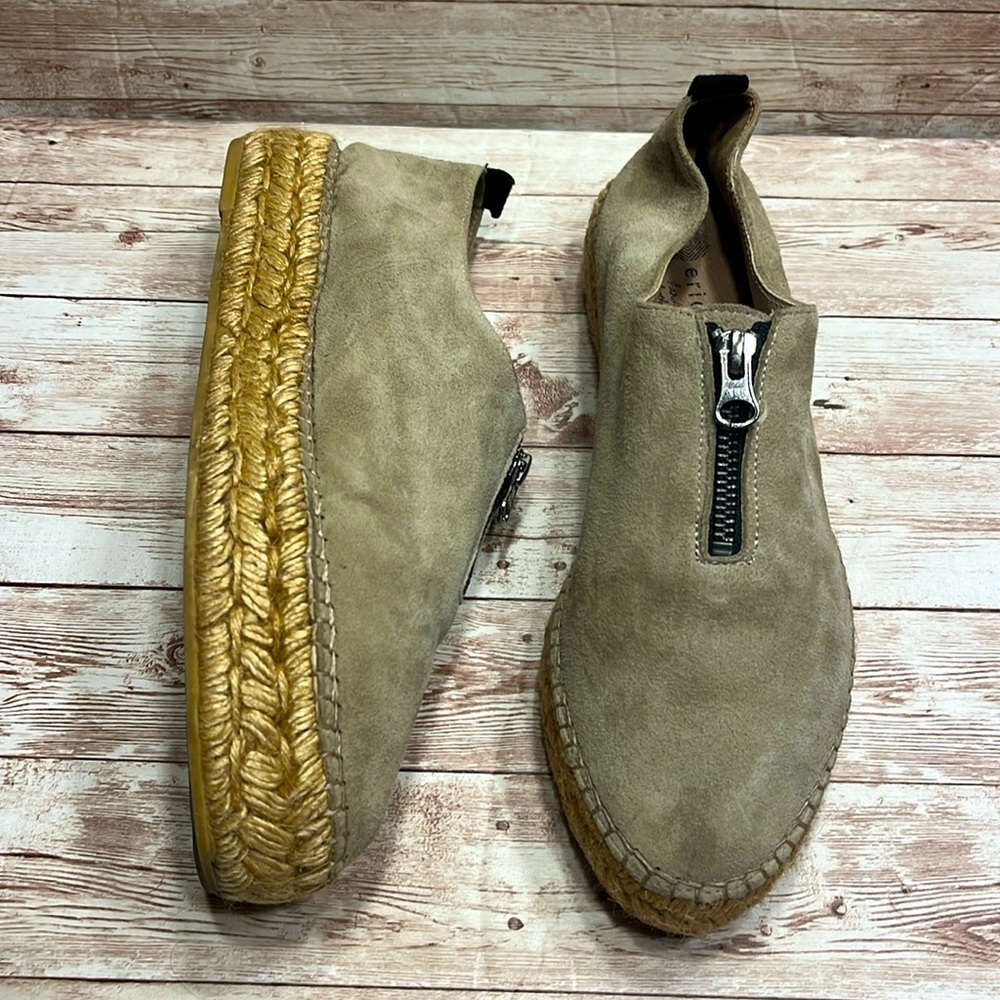 Eric Michael London Tan Suede Espadrilles Size 40